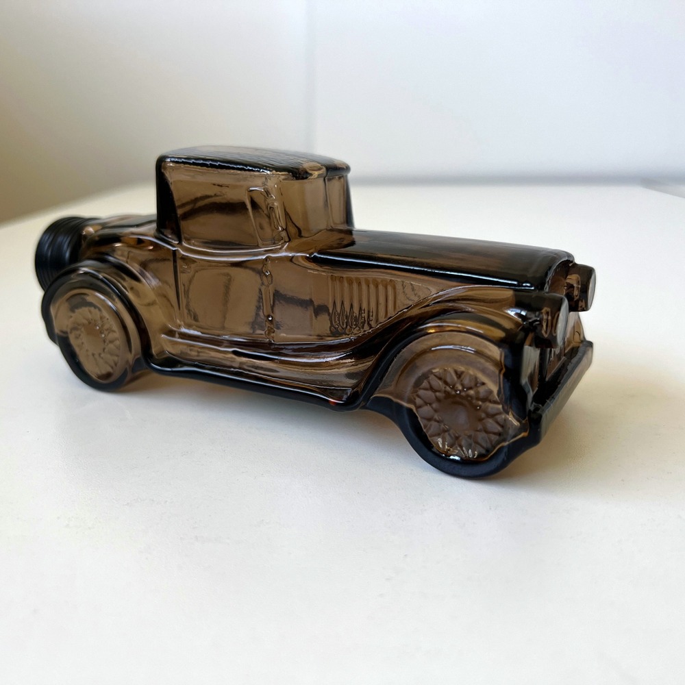 Vintage Avon Sterling Six Spicy After Shave Car Bottle Amber Glass Empty
